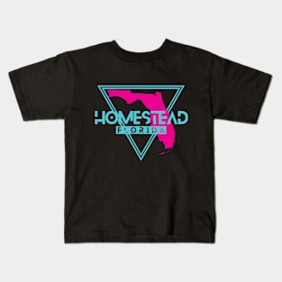 Homestead Florida Retro Triangle FL Kids T-Shirt